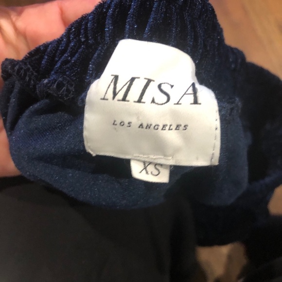Misa Los Angeles velvet embroidered top XS - Picture 3 of 5